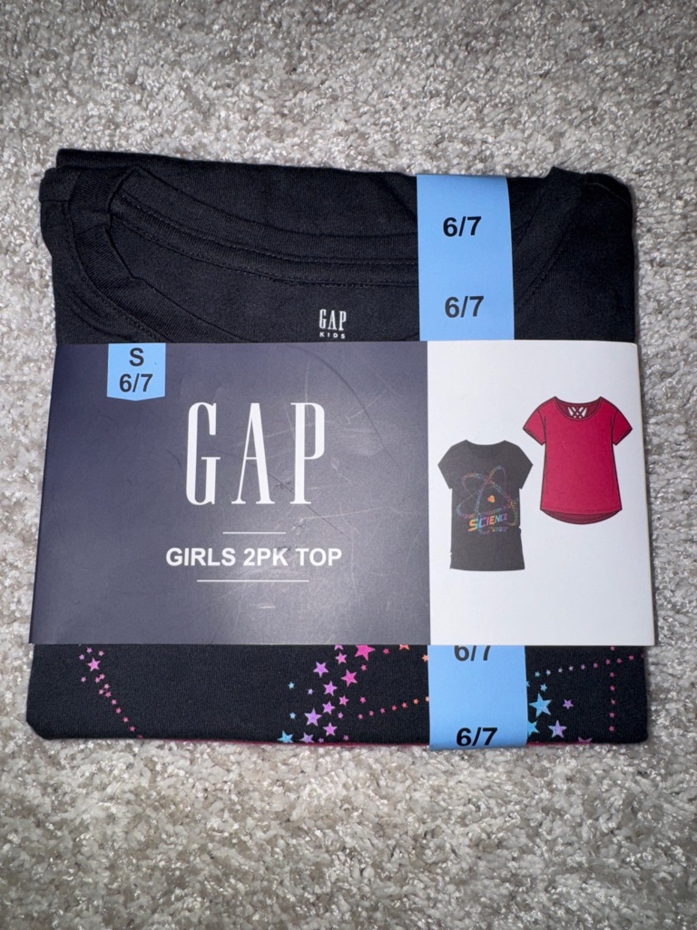 GAP Girls 2-Pack Black Graphic & Pink Tee